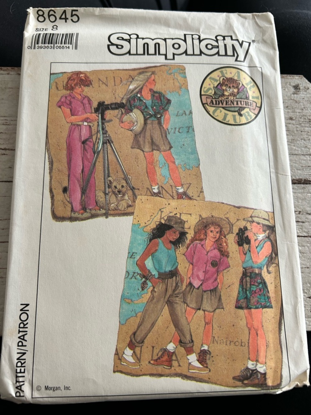 5/$25 Simplicity 8645 Adventure Club Pattern Packet size 8